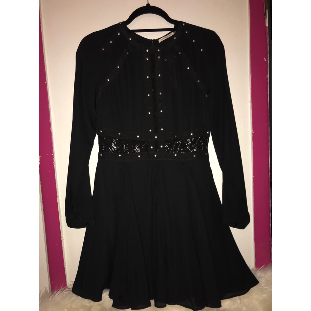 Black long sleeve mini dress